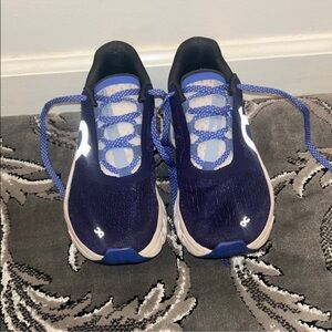 On Running  Navy and White Athletic Sneakers